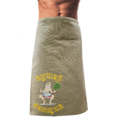 Мужская банная льняная юбка с вышивкой «С ЛЕГКИМ ПАРОМ» цена и информация | Аксессуары для сауны и бани | pigu.lt
