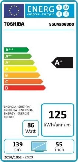 Toshiba 55UA2063DG kaina ir informacija | Televizoriai | pigu.lt