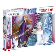 Головоломка Clementoni Glitter Frozen 2 104 д. цена и информация | Пазлы | pigu.lt