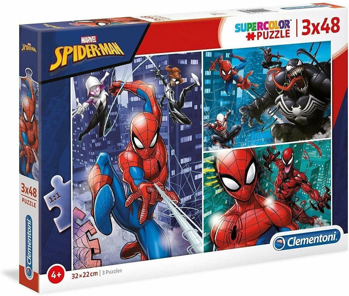 Dėlionė Clementoni Super Color Spider-Man 3 x 48 d. kaina ir informacija | Dėlionės (puzzle) | pigu.lt