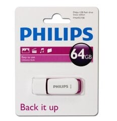 PHILIPS USB 2.0 USB ATMINTINĖ SNOW EDITION (VIOLETAS) 64GB kaina ir informacija | USB laikmenos | pigu.lt