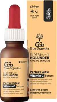 Vitamino C serumas veidui GG's True Organics Natural Heroes su šeivamedžio ir svarainių ekstraktais, 30ml kaina ir informacija | Veido aliejai, serumai | pigu.lt