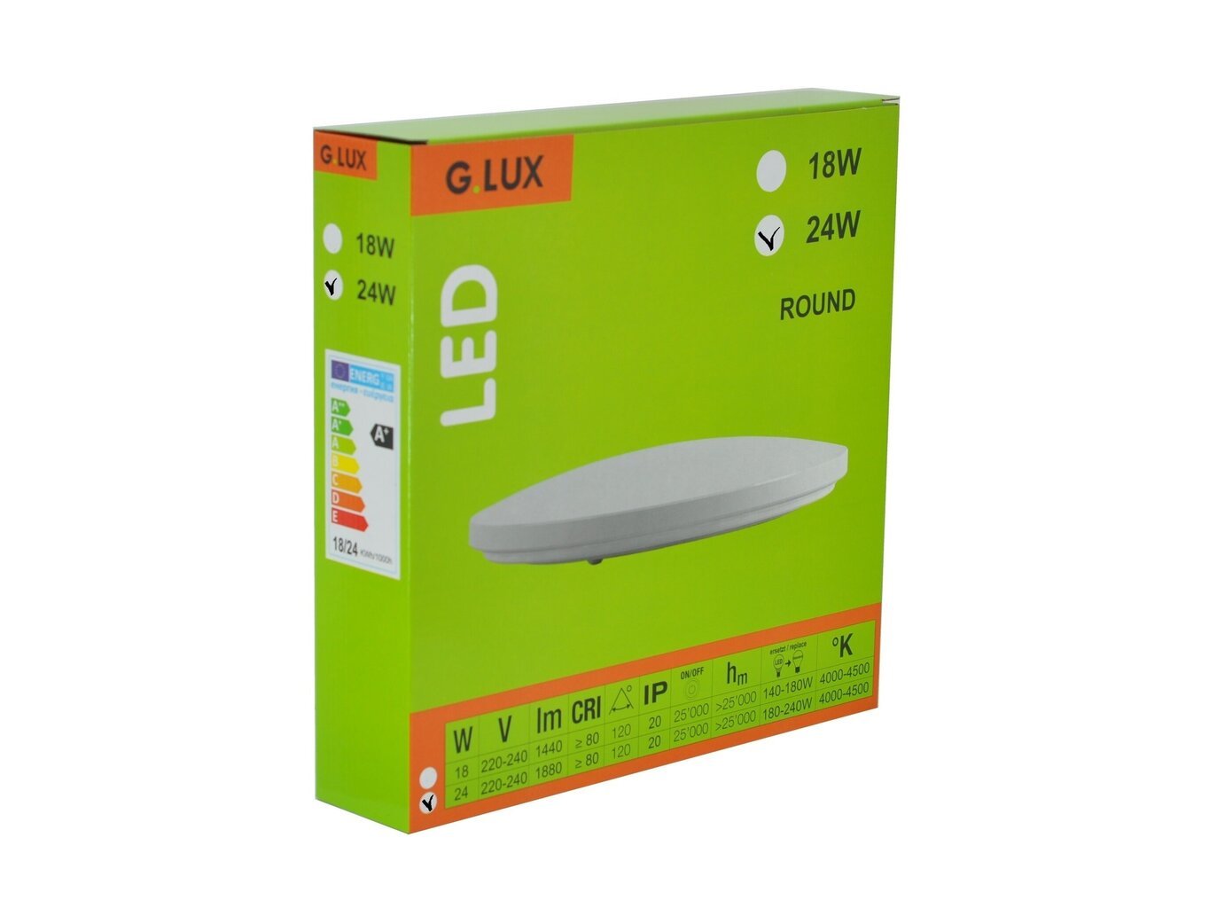 LED šviestuvas G.LUX GR-LED-ROUND-24W kaina ir informacija | Lubiniai šviestuvai | pigu.lt