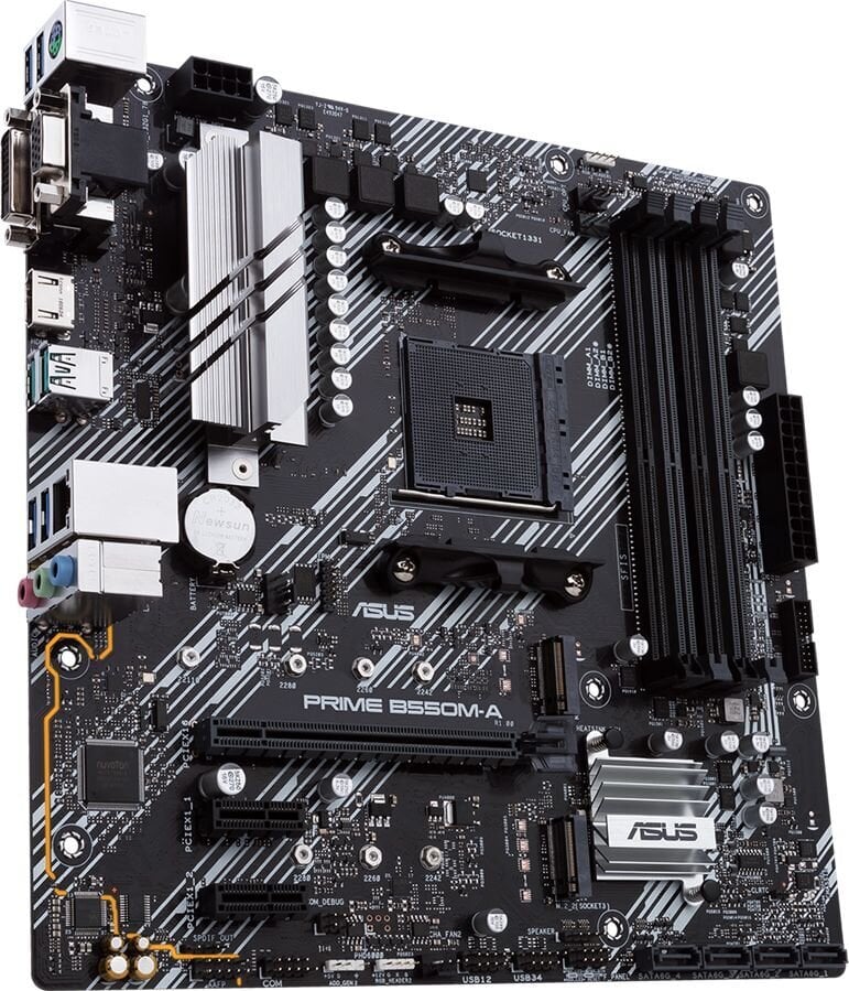 Asus PRIME B550M-A/CSM, Micro ATX, AM4, DDR4 (90MB14I0-M0EAYC) kaina ir informacija | Pagrindinės plokštės | pigu.lt
