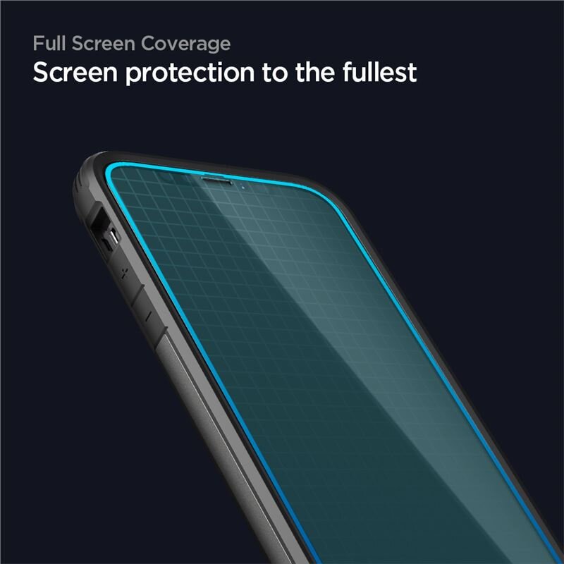 Spigen ALM apsauginis stiklas skirtas iPhone 12 Pro Max, skaidrus-juodas kaina ir informacija | Apsauginės plėvelės telefonams | pigu.lt