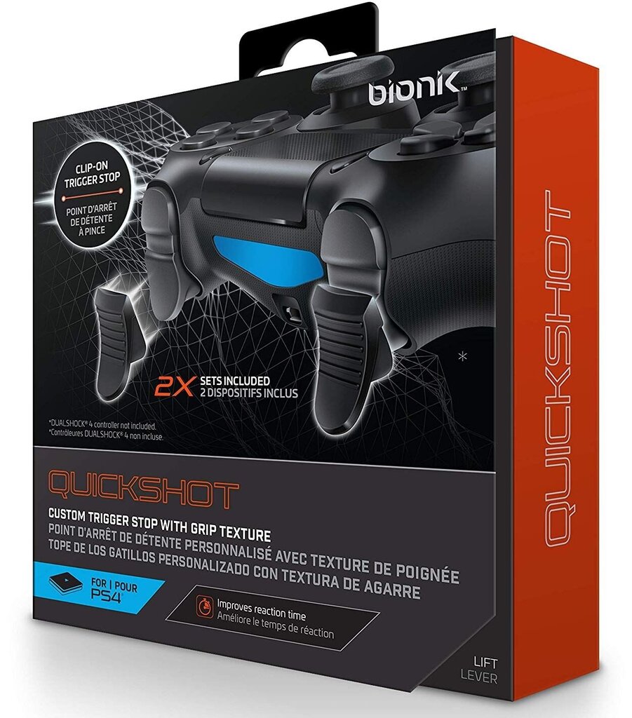 Bionik QuickShot Grips (PS4) цена и информация | Žaidimų pultai  | pigu.lt