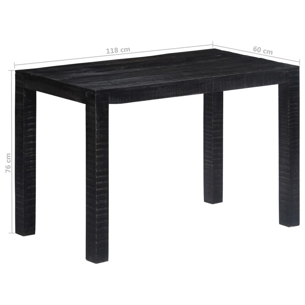 Valgomojo stalas, 118x60x76cm, juodas kaina ir informacija | Virtuvės ir valgomojo stalai, staliukai | pigu.lt