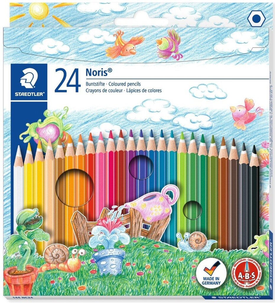Spalvoti pieštukai Staedtler Noris Club, 24 spalvų kaina ir informacija | Piešimo, tapybos, lipdymo reikmenys | pigu.lt