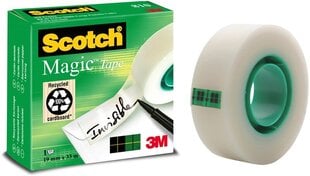 Клейкая лента матовая Scotch Magic Invisible, 19 мм х 33 м цена и информация | Канцелярские товары | pigu.lt