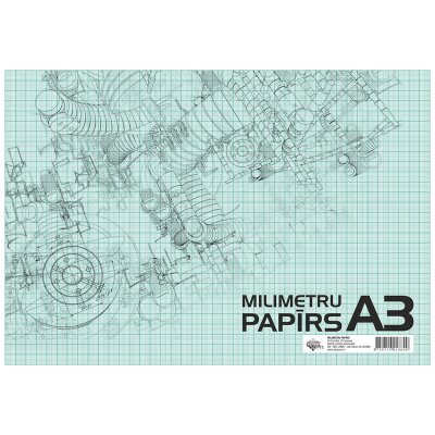 Milimetrinis popierius, A3, 20 lapų цена и информация | Sąsiuviniai ir popieriaus prekės | pigu.lt