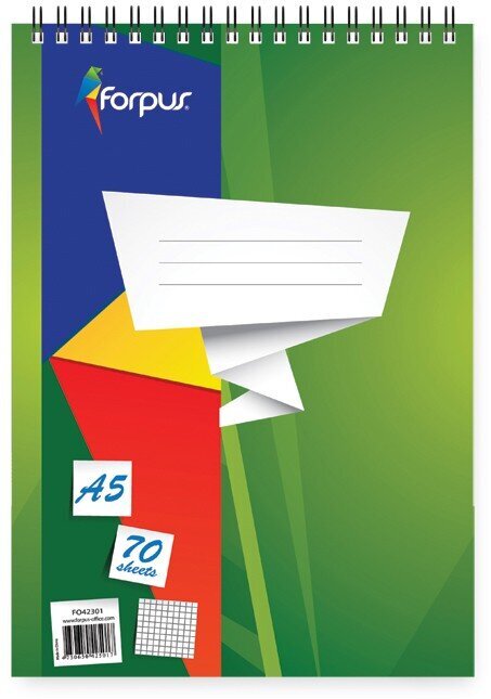 Bloknotas Forpus, A5, 70 lapų kaina ir informacija | Sąsiuviniai ir popieriaus prekės | pigu.lt