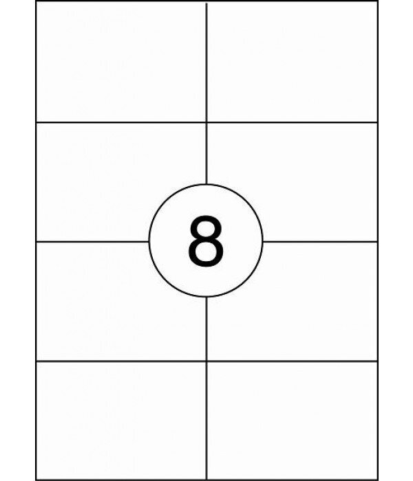 Etiketiniai lipdukai Rillprint 105x71 mm, A4, 8 lipdukai lape, 100 lapų kaina ir informacija | Sąsiuviniai ir popieriaus prekės | pigu.lt