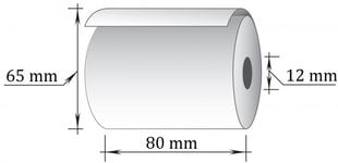 Terminė kasos juosta, 80x63m/12mm (maks.diam. 65mm), 1 vnt. kaina ir informacija | Kanceliarinės prekės | pigu.lt