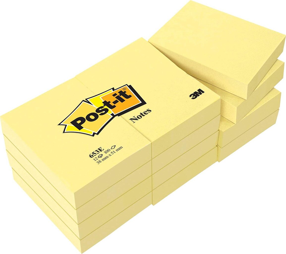 Lipnūs lapeliai Post-It, 38x51 mm, 300 lapelių, geltoni kaina ir informacija | Sąsiuviniai ir popieriaus prekės | pigu.lt