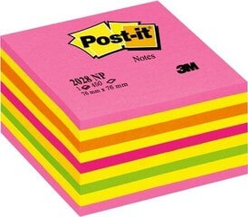 Lipnių lapelių kubas Post-It Neon pink, 76x76 mm, 450 lapelių цена и информация | Тетради и бумажные товары | pigu.lt