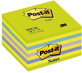 Lipnių lapelių kubas Post-It Neon green&blue, 76x76 mm, 450 lapelių цена и информация | Тетради и бумажные товары | pigu.lt