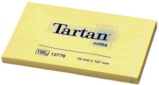 Lipnūs lapeliai Tartan, 51x76 mm, 100 lapelių, geltoni kaina ir informacija | Sąsiuviniai ir popieriaus prekės | pigu.lt
