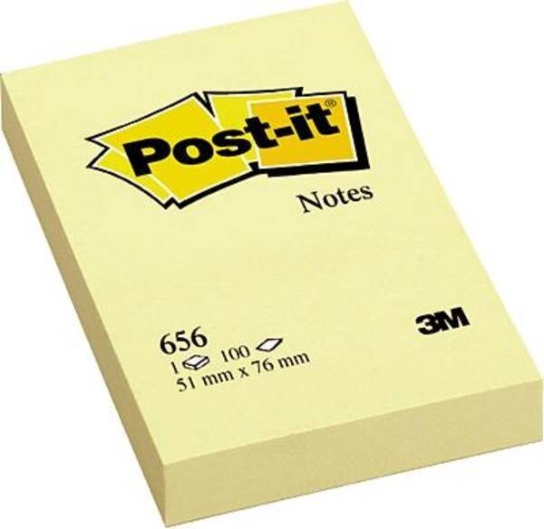 Lipnūs lapeliai Post-It, 51x76 mm, 100 lapelių, geltoni kaina ir informacija | Sąsiuviniai ir popieriaus prekės | pigu.lt