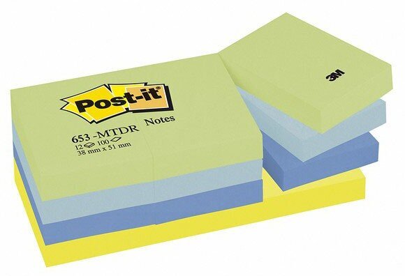 Lipnūs lapeliai Post-It Dreamy colours, 38x51 mm, 12x100 lapelių kaina ir informacija | Sąsiuviniai ir popieriaus prekės | pigu.lt