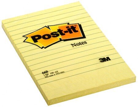 Lipnūs lapeliai užrašams Post-It Notes, 102x152 mm, 100 lapelių kaina ir informacija | Sąsiuviniai ir popieriaus prekės | pigu.lt