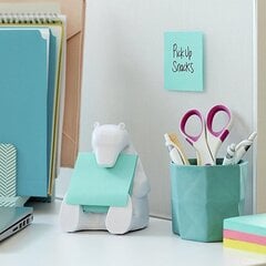 Lipnių lapelių dėklas-dalytuvas Post-it® TBEAR su žydros spalvos Z-notes lapeliais цена и информация | Канцелярские товары | pigu.lt