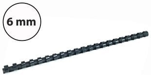 Пластиковые спирали для переплета, 6мм, 100шт, цвет черный цена и информация | Канцелярские товары | pigu.lt