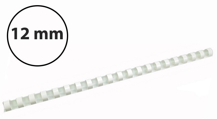 Plastikinės įrišimo spiralės, 12mm, 100vnt, baltos sp. цена и информация | Kanceliarinės prekės | pigu.lt