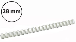 Plastikinės įrišimo spiralės, 28mm, 50vnt, baltos sp. kaina ir informacija | Kanceliarinės prekės | pigu.lt