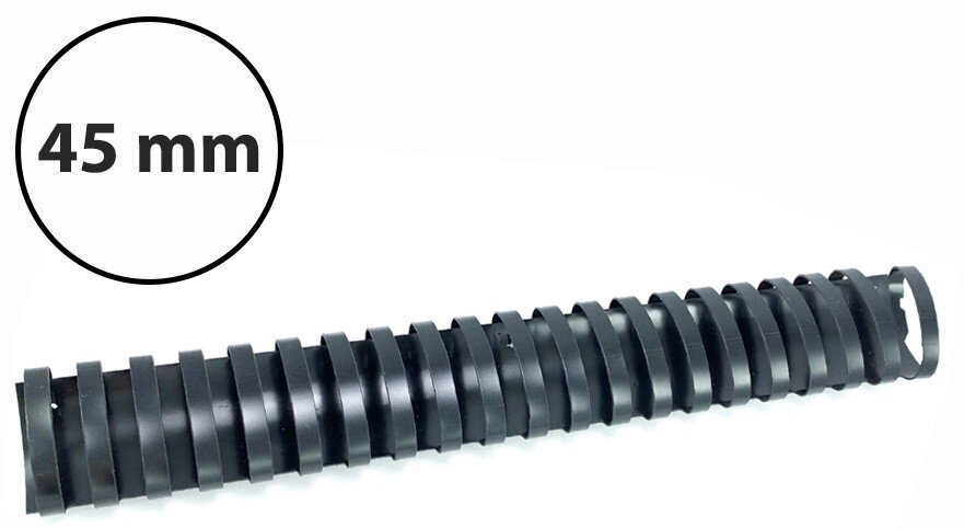 Plastikinės įrišimo spiralės, 45mm, 50vnt, juodos sp. цена и информация | Kanceliarinės prekės | pigu.lt