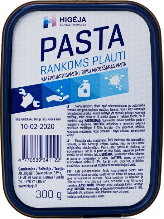 Higėja pasta rankoms plauti, 300 g цена и информация | Valikliai | pigu.lt