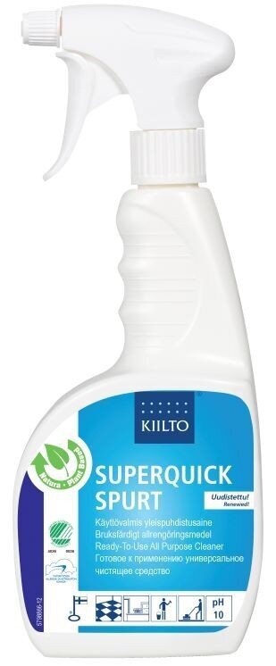 Kiilto ekologiškas universalus paviršių valiklis Superquick Spurt, su purkštuku, 750 ml kaina ir informacija | Valikliai | pigu.lt