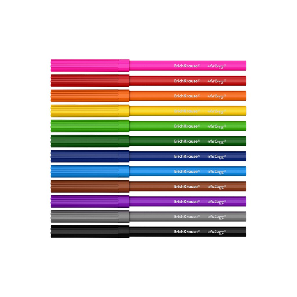 Flomasteriai ArtBerry, ErichKrause, 12 sp., su spalvotu kamšteliu kaina ir informacija | Piešimo, tapybos, lipdymo reikmenys | pigu.lt