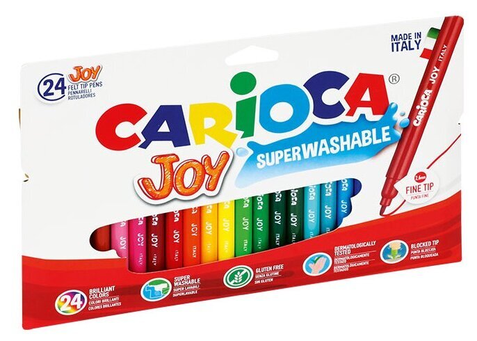 CARIOCA JUMBO 24 SUPERWASHABLE FELT TIP PENS BIG MARKERS ASSORTED COLORS  PACK