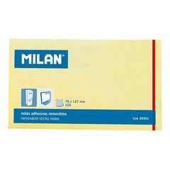 Lipnūs lapeliai Milan, 76 x 127 mm, 100 lapelių, geltoni kaina ir informacija | Sąsiuviniai ir popieriaus prekės | pigu.lt