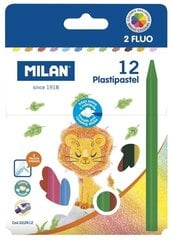 Plastikinės spalvotos kreidelės Milan, 12 spalvų цена и информация | Принадлежности для рисования, лепки | pigu.lt