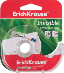 Lipni juostelė Invisible, ErichKrause, 12mm x 20m, su dėkliuku kaina ir informacija | Kanceliarinės prekės | pigu.lt