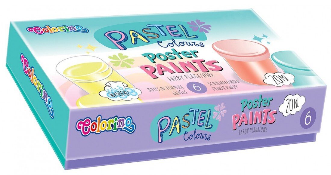 Guašas Colorino Pastel, 6 spalvų kaina ir informacija | Piešimo, tapybos, lipdymo reikmenys | pigu.lt