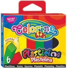 Plastilinas Colorino, kvadratinis, 6 spalvų цена и информация | Принадлежности для рисования, лепки | pigu.lt