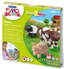 Набор для лепки Kids Fimo, Ферма, глина, 4 шт/уп, 42 гр цена и информация | Развивающие игрушки | pigu.lt