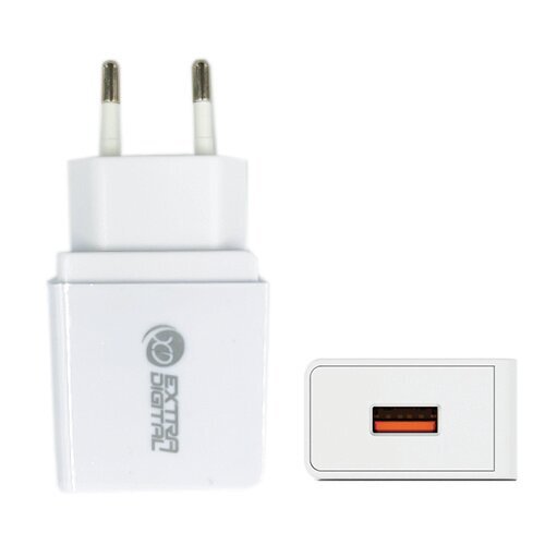 Extra Digital USB: 220V, 18W, 3A, QC3.0 kaina ir informacija | Krovikliai telefonams | pigu.lt