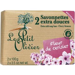 Мыло «цветок вишни» Le Petit Olivier 2х100 г цена и информация | Мыло | pigu.lt