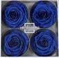 Stabilizuotos Premium rožės 4 vnt., tamsiai mėlynos kaina ir informacija | Miegančios rožės, stabilizuoti augalai | pigu.lt