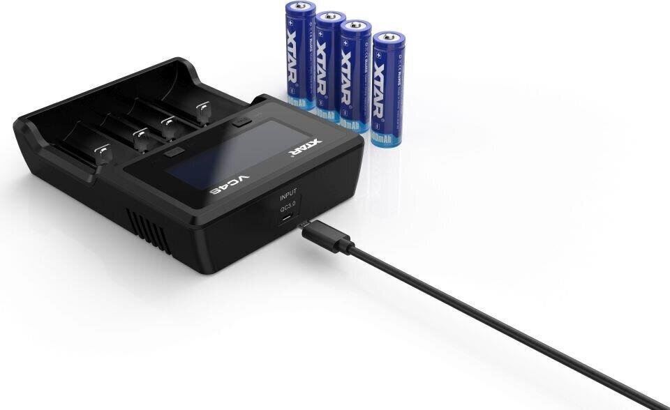Baterijų kroviklis Xtar VC4S - QC3.0 Fast Charging, LI-ION, Ni-Mh, Ni-Cd kaina ir informacija | Elementų krovikliai | pigu.lt