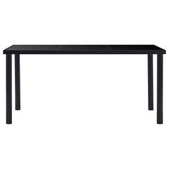 Valgomojo stalas, 160x80x75cm, juodas kaina ir informacija | Virtuvės ir valgomojo stalai, staliukai | pigu.lt