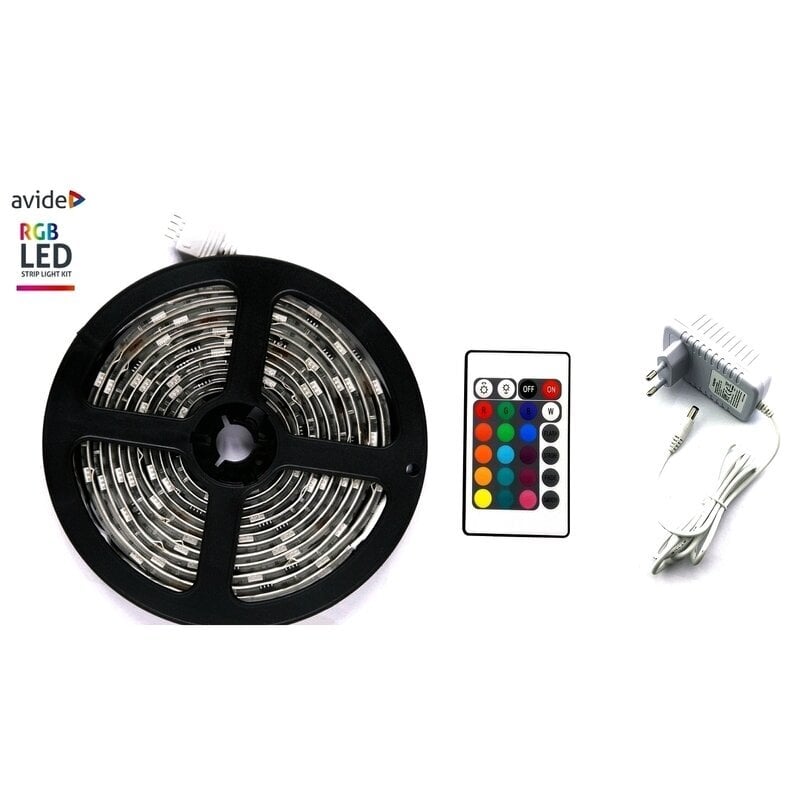 LED juosta Avide RGB 5050 su pultu IP65, 5m kaina ir informacija | LED juostos | pigu.lt