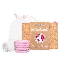 Набор Glov LessWasteMoreGlov: диски макияжа 5 шт + полотенце + сумка + косметичка цена и информация | Средства для очищения лица | pigu.lt