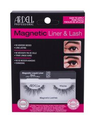 Dirbtinės blakstienos ir akių apvadas Ardell Magnetic Liquid Liner & Wispies Lash Kit, juoda kaina ir informacija | Priklijuojamos blakstienos, blakstienų rietikliai | pigu.lt