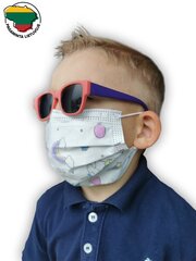 Vienkartinės vaikiškos medicininės kaukės Syntheos LT &quot;Vienaragis&quot;, 50vnt. kaina ir informacija | Pirmoji pagalba | pigu.lt