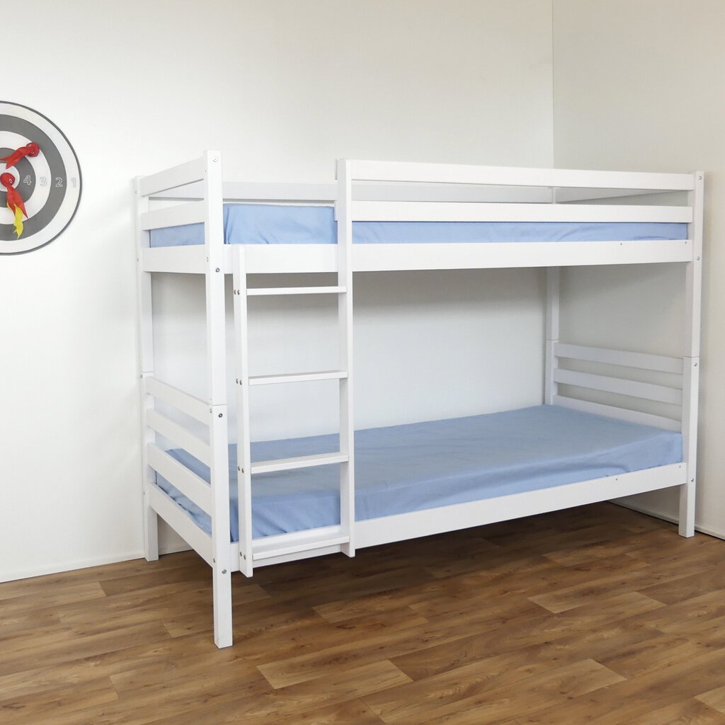 Dviaukštė lova, 90x200 cm, balta kaina ir informacija | Vaikiškos lovos | pigu.lt