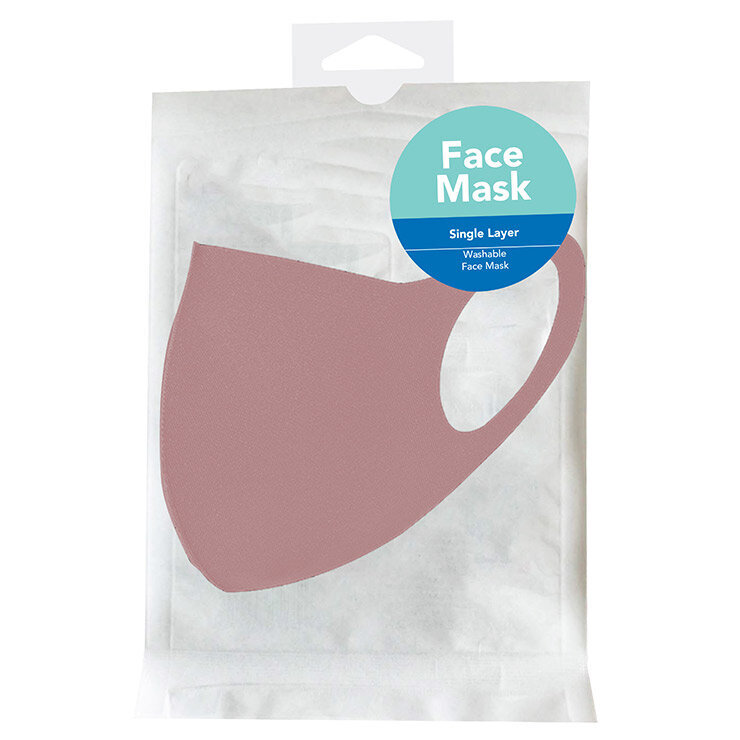 BYS Daugkartinio audinio veido kaukė, Single Layer Polyspandex Dusty Pink kaina ir informacija | Pirmoji pagalba | pigu.lt